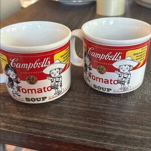 Campbell's Soup Ceramic Mugs - Red and White